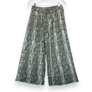NWT Belle France Wide Leg Pleated Pants Snake Pattern Sz M MSRP $118 Italy Made